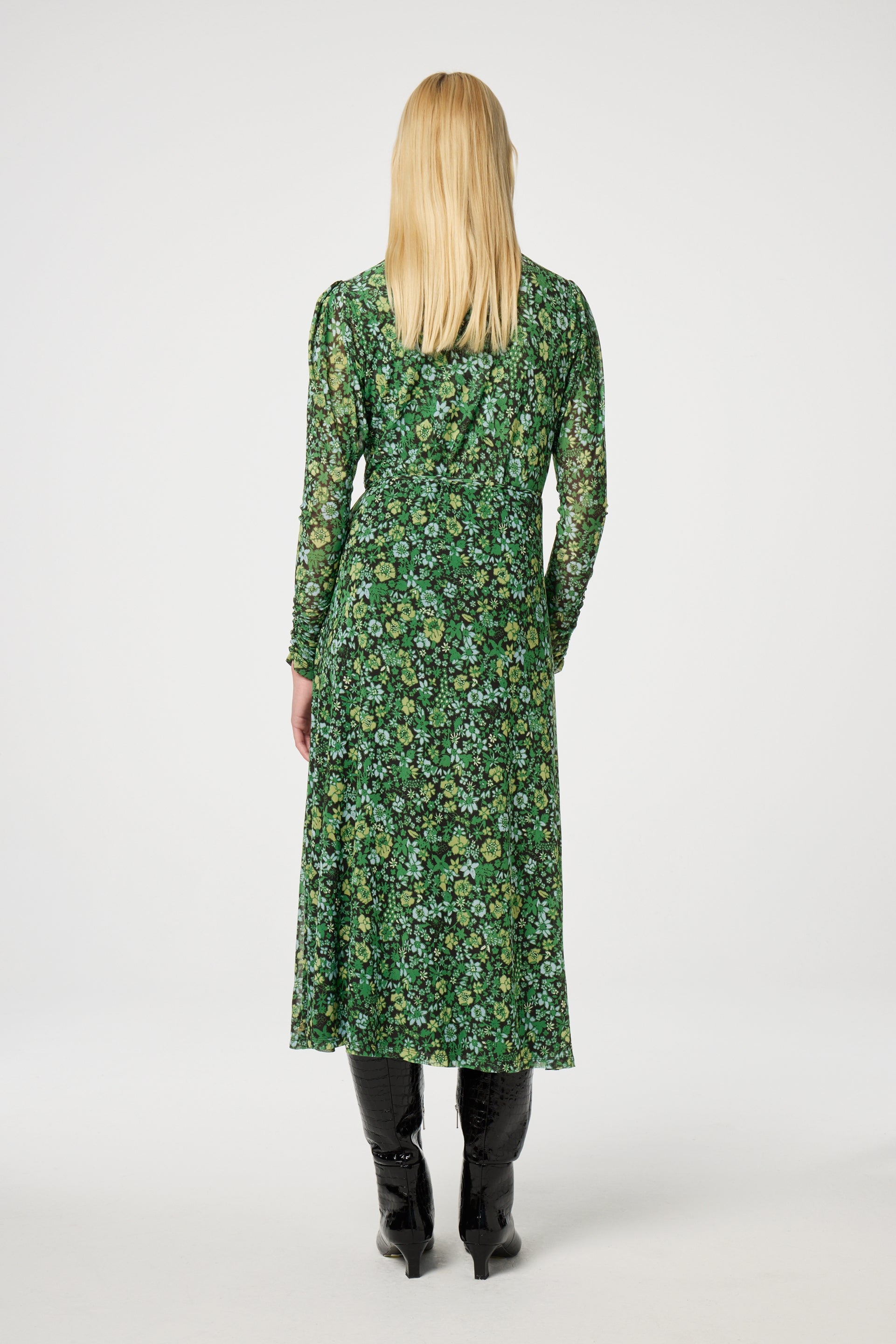 Natalie Dress | Black/Parrot Green