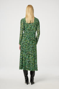 Natalie Dress | Black/Parrot Green