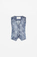 Gigi Denim Gilet | Mid Blue Printed