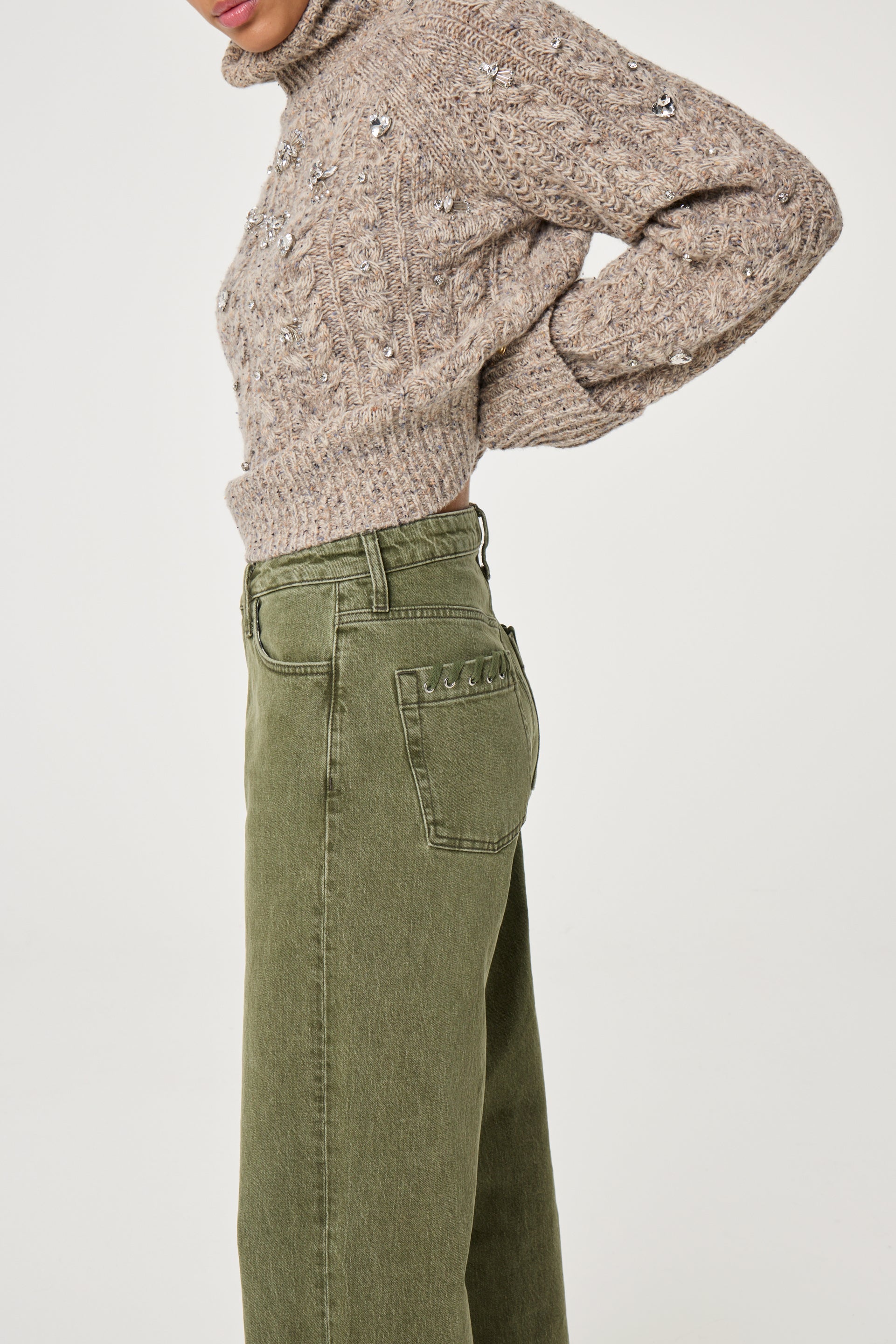 Zoe Boyfriend Jeans | Martini Olive
