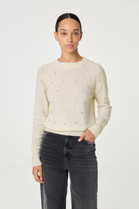 Lidi Rhinestone Pullover | Cosy White