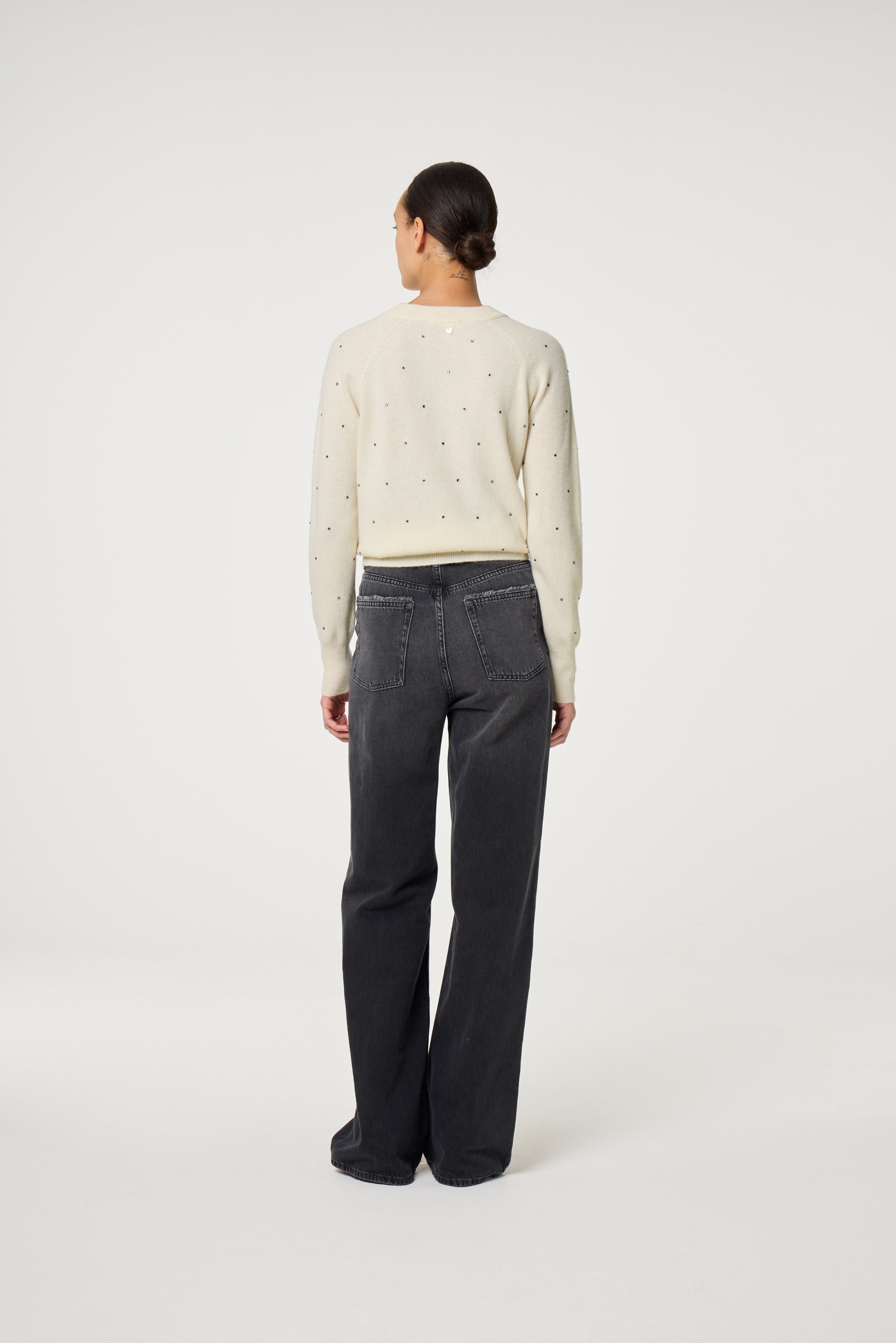 Lidi Rhinestone Pullover | Cosy White