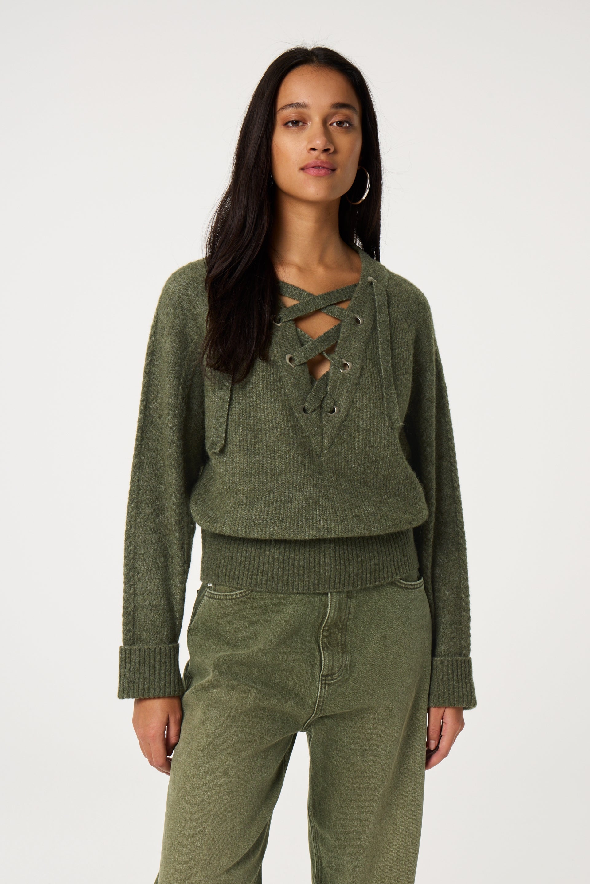 Liseth Pullover | Olive Melange