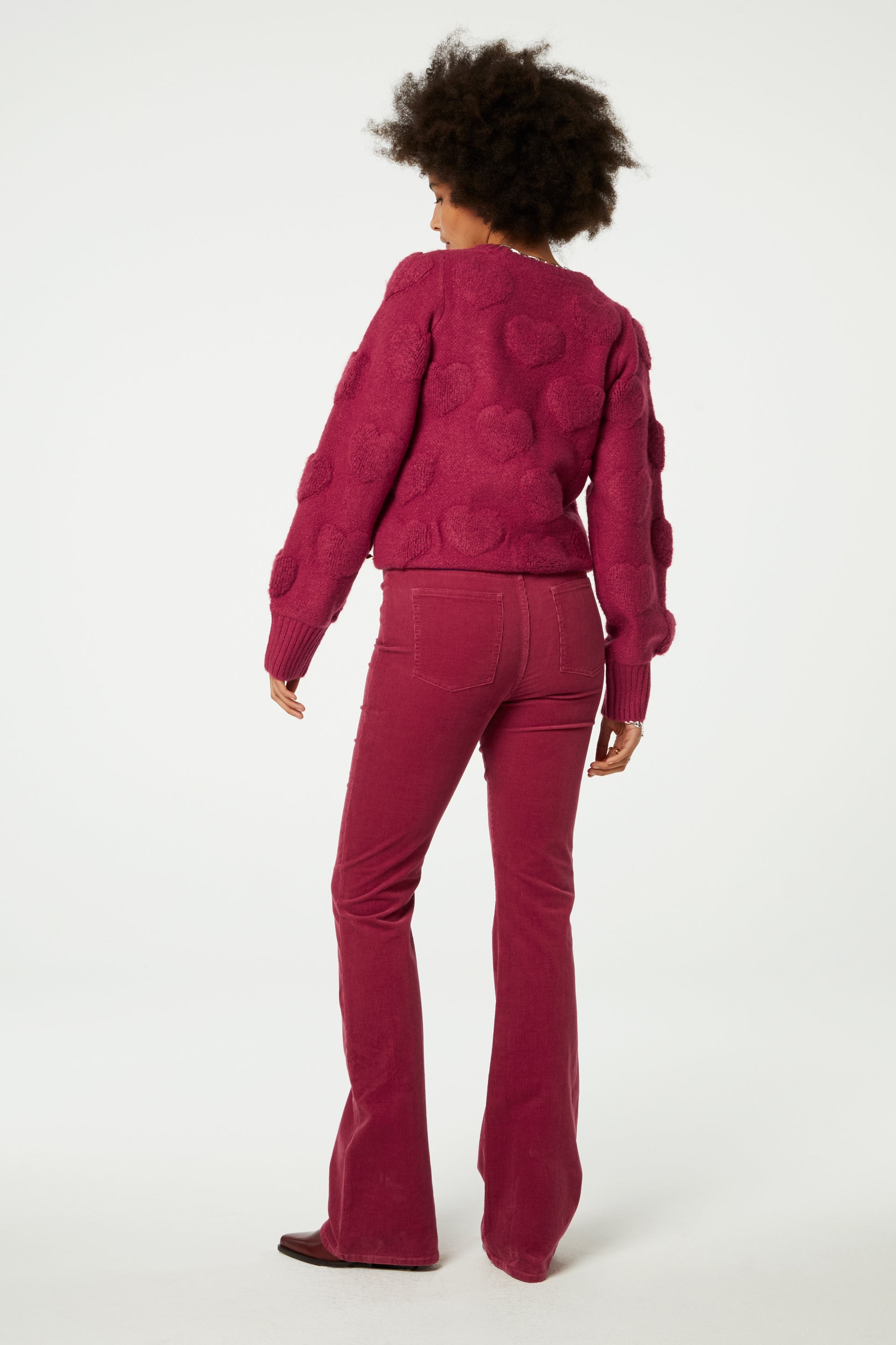 Bibian Heart Pullover | Cerise red