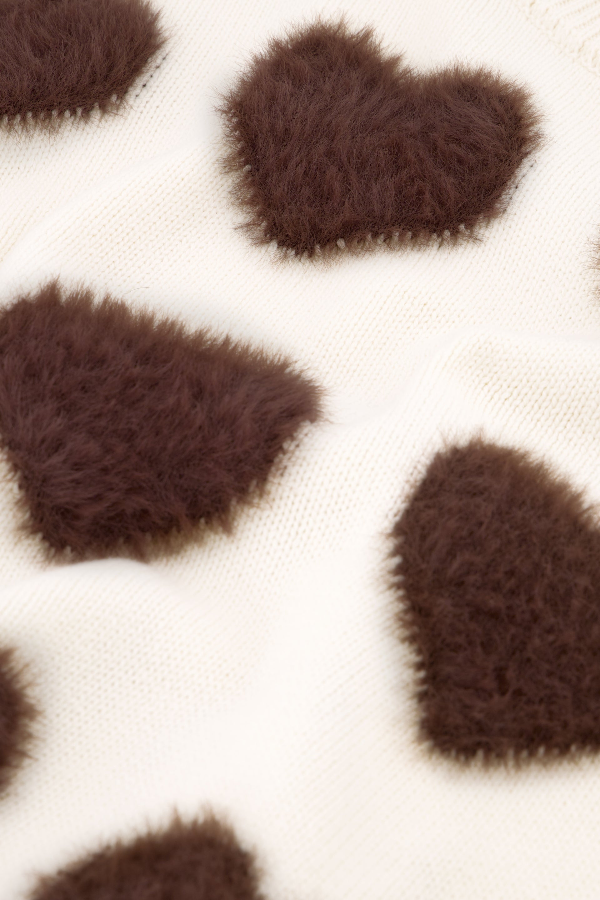 Heart Pullover | Cosy White/Mocha Brown