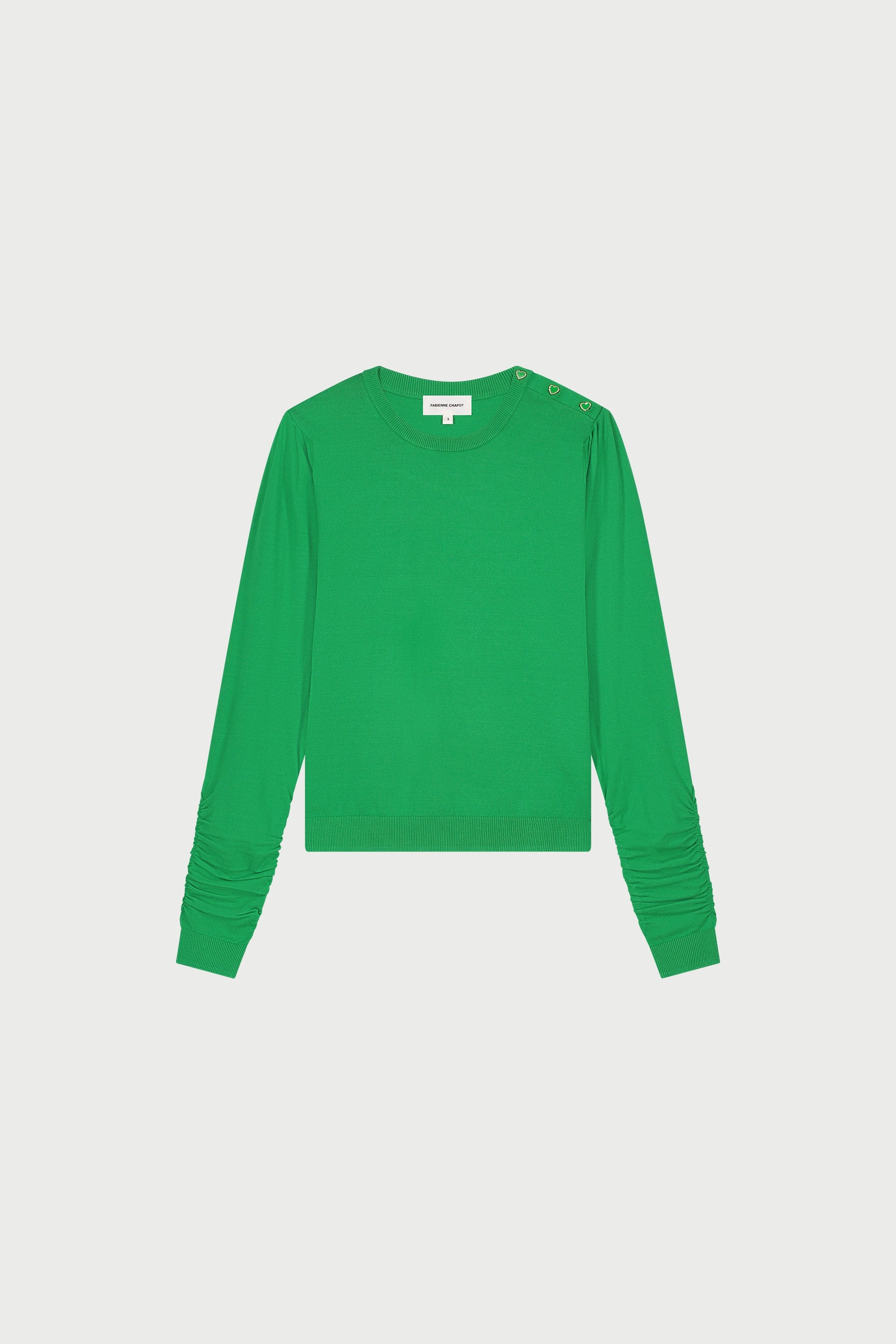 Molly Scrunch Pullover | Green Glimmer