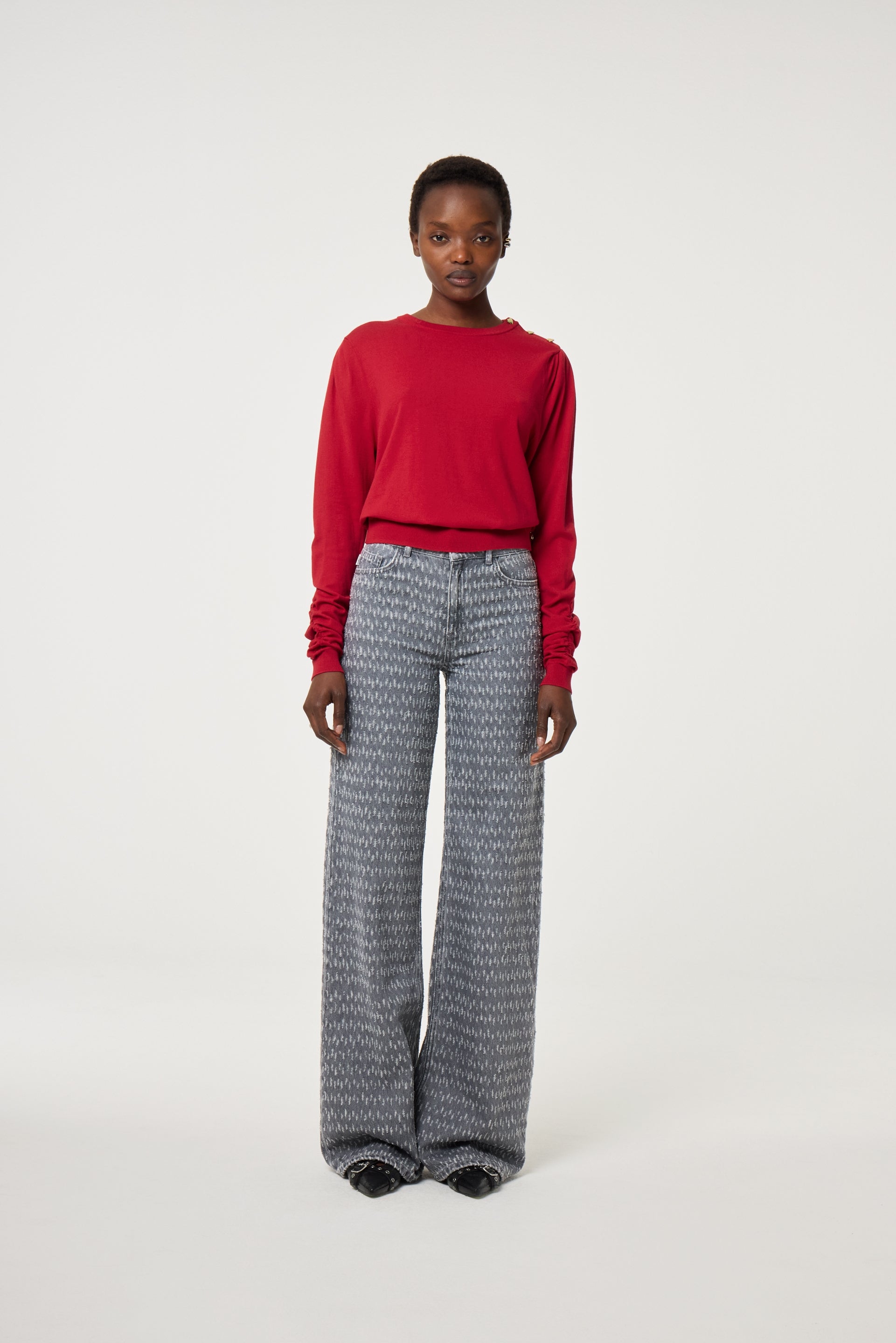 Molly Scrunch Pullover | Disco Red