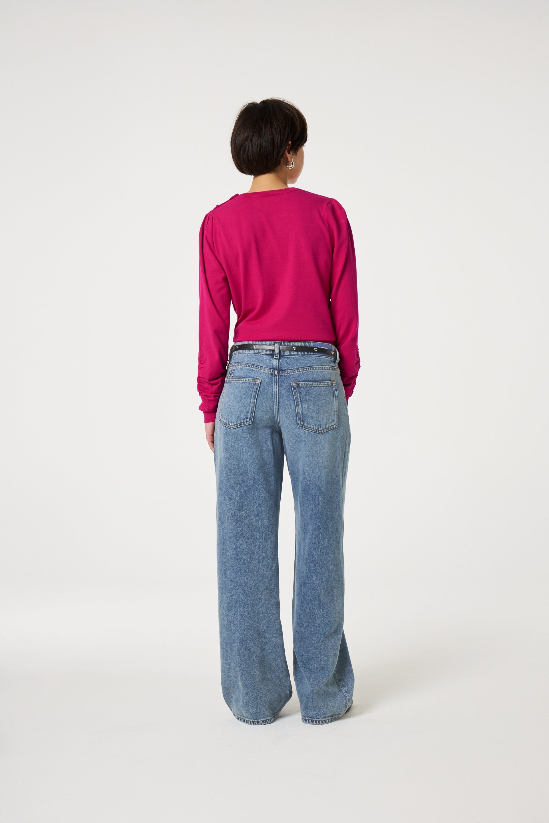 Molly Scrunch Pullover | Spicy Pink