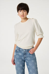 Molly Short Sleeve Pullover | Cosy White