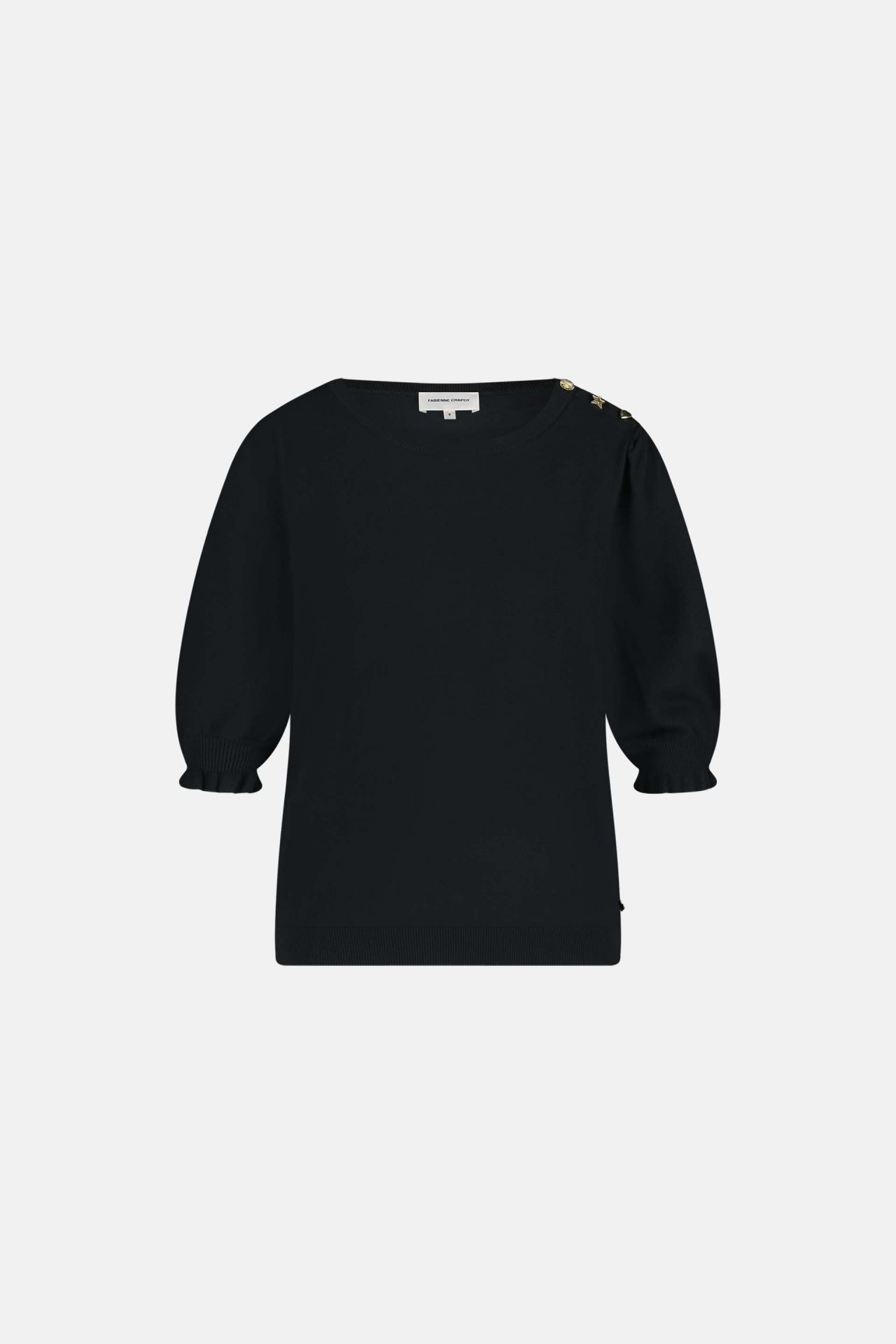 Molly Short Sleeve Pullover | Black