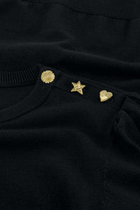 Molly Short Sleeve Pullover | Black