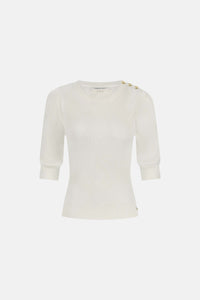 Lillian Short Sleeve Pullover | Cosy White