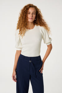 Lillian Short Sleeve Pullover | Cosy White