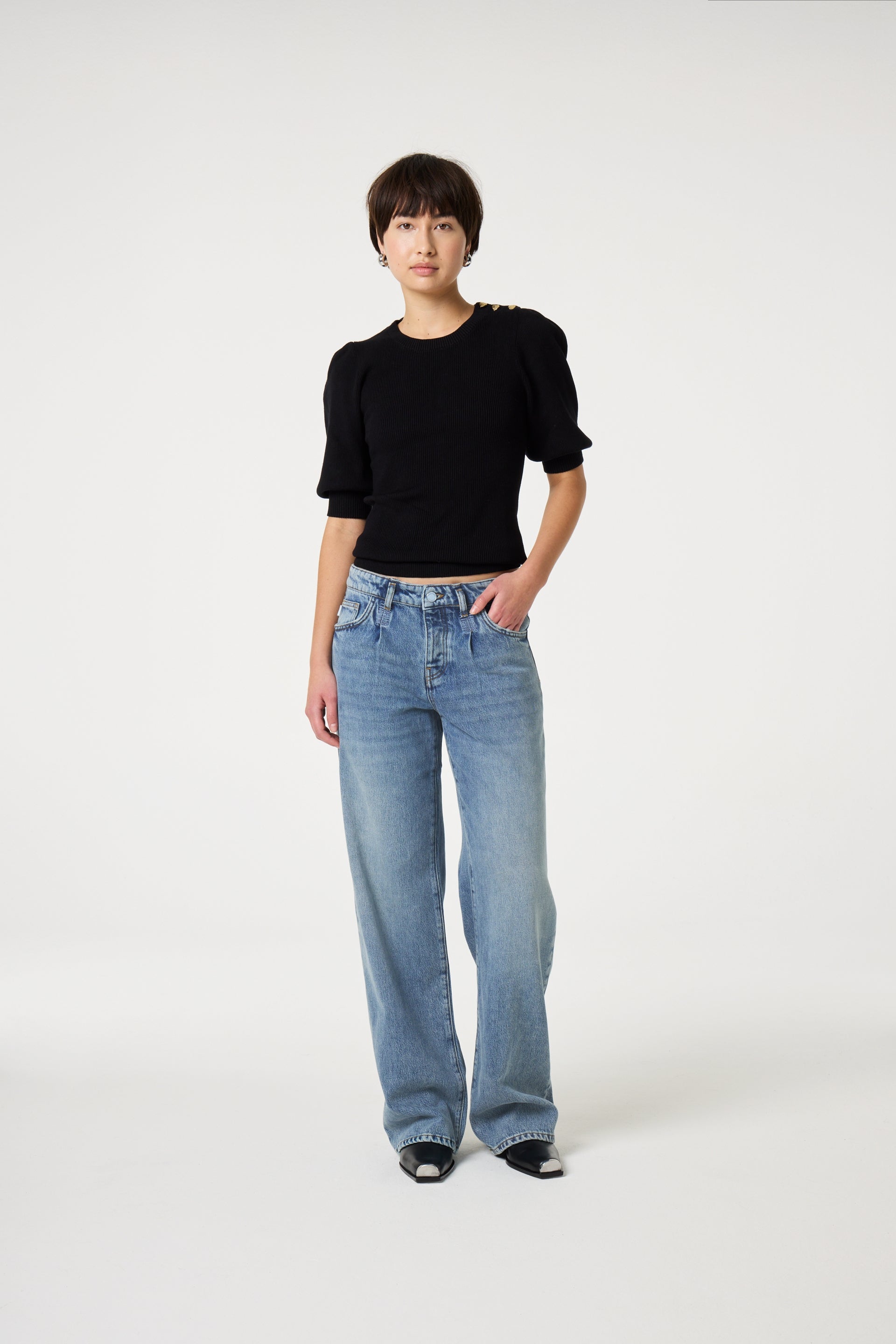 Lillian Short Sleeve Pullover | Black