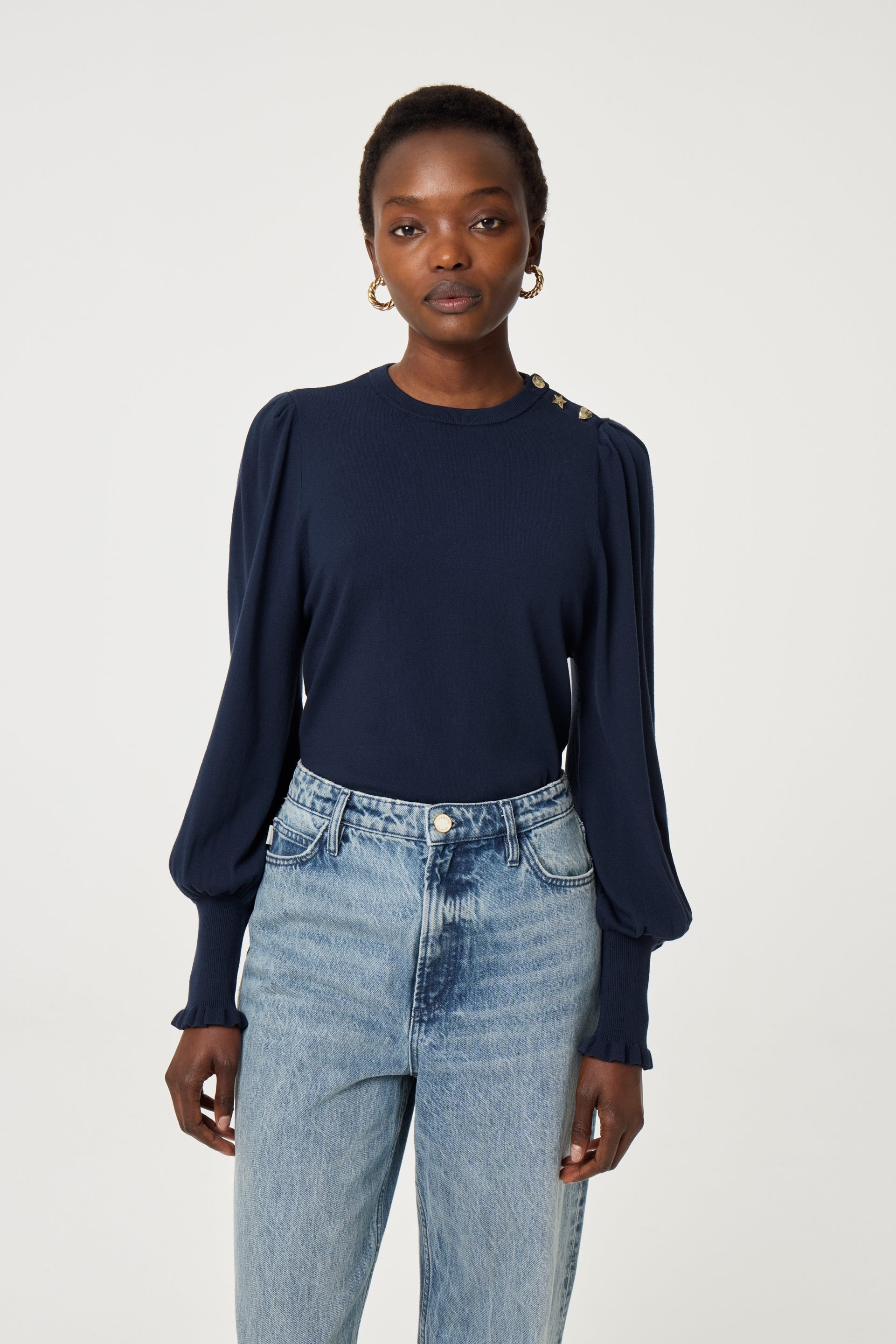 Molly Balloon Pullover | After Midnight Blue