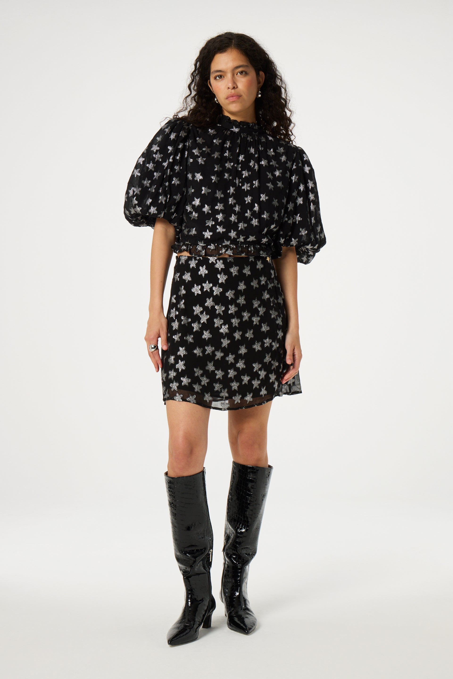 Lila Short Skirt | Black/Silver