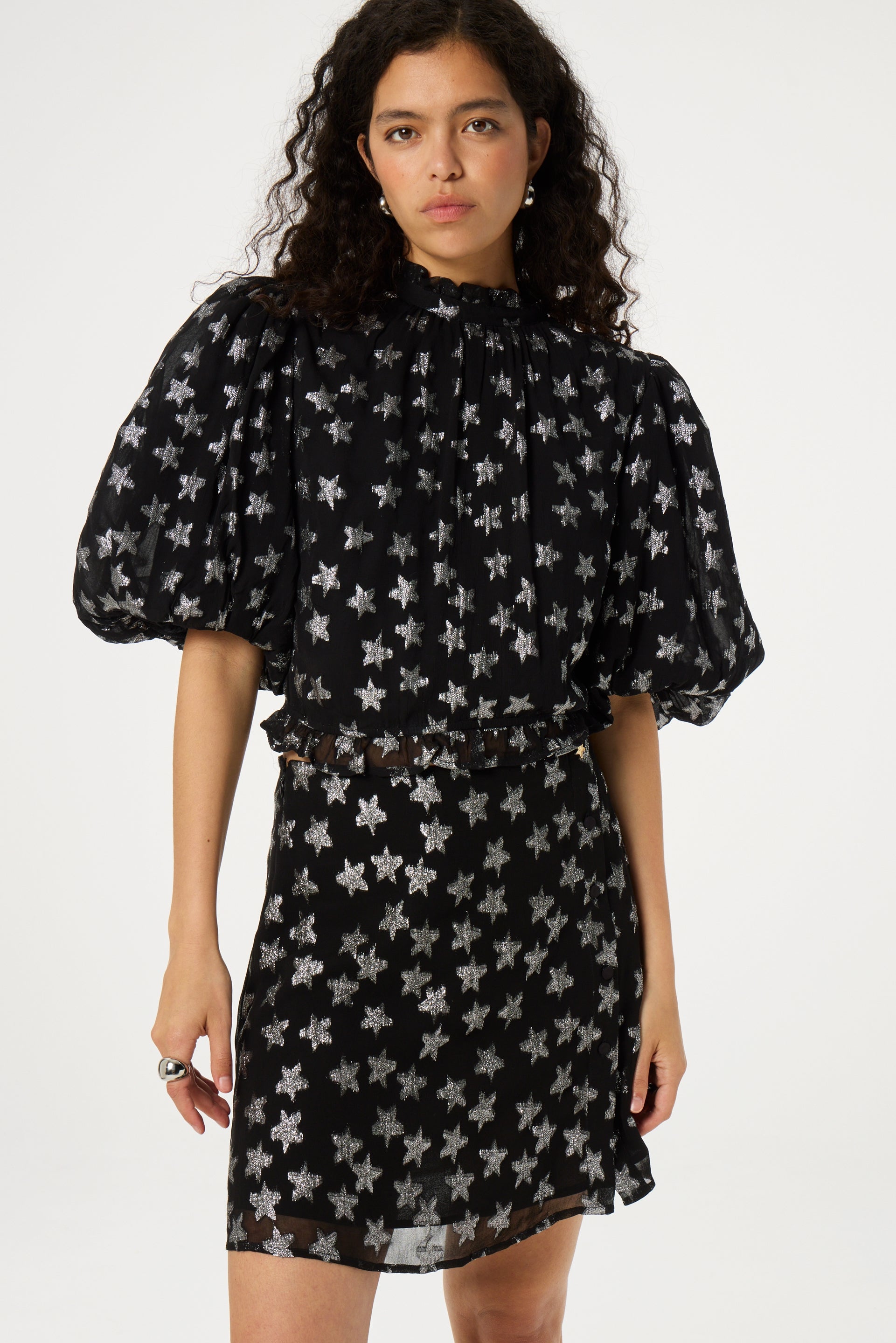 Lila Short Skirt | Black/Silver