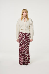Laurent Maxi Skirt | Deep Burgundy/Creme