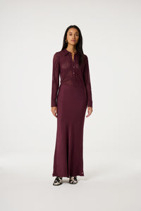 Laurent Maxi Skirt | Deep Burgundy