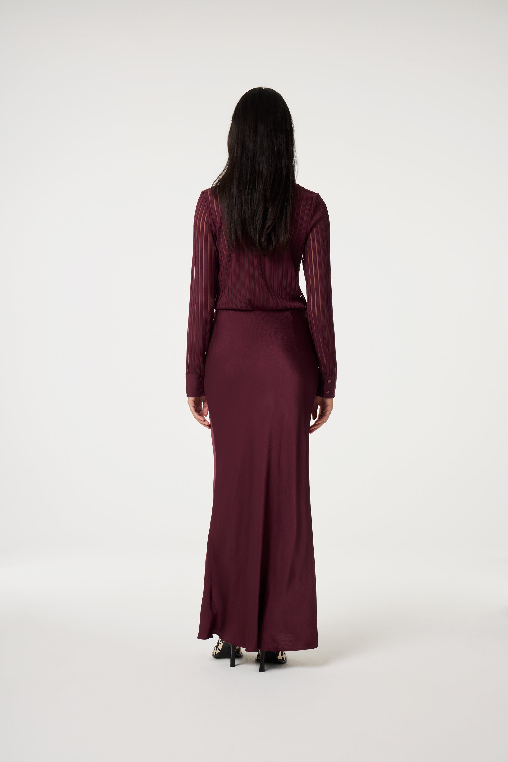 Laurent Maxi Skirt | Deep Burgundy