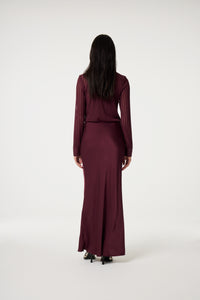 Laurent Maxi Skirt | Deep Burgundy
