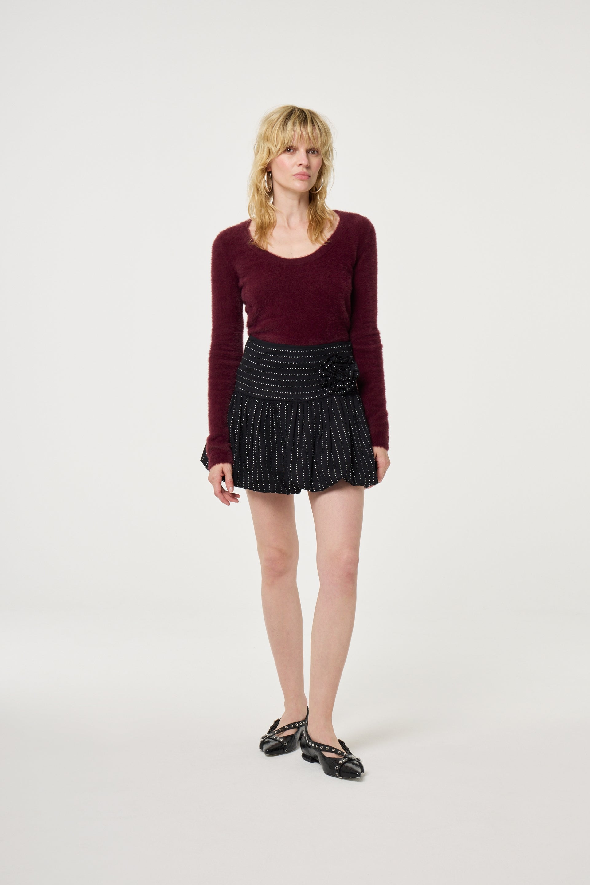 Boba Rhinestone Skirt | Black