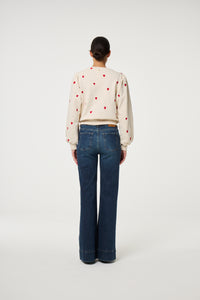 Dina Sweater | Oatmeal / Disco Red