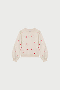 Dina Sweater | Oatmeal / Disco Red