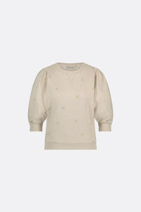 Jana SS Sweater | Oatmeal/Purple