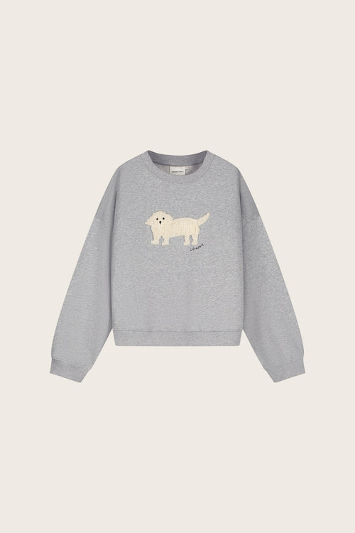 Amy Puppy Sweater | Grey Melange