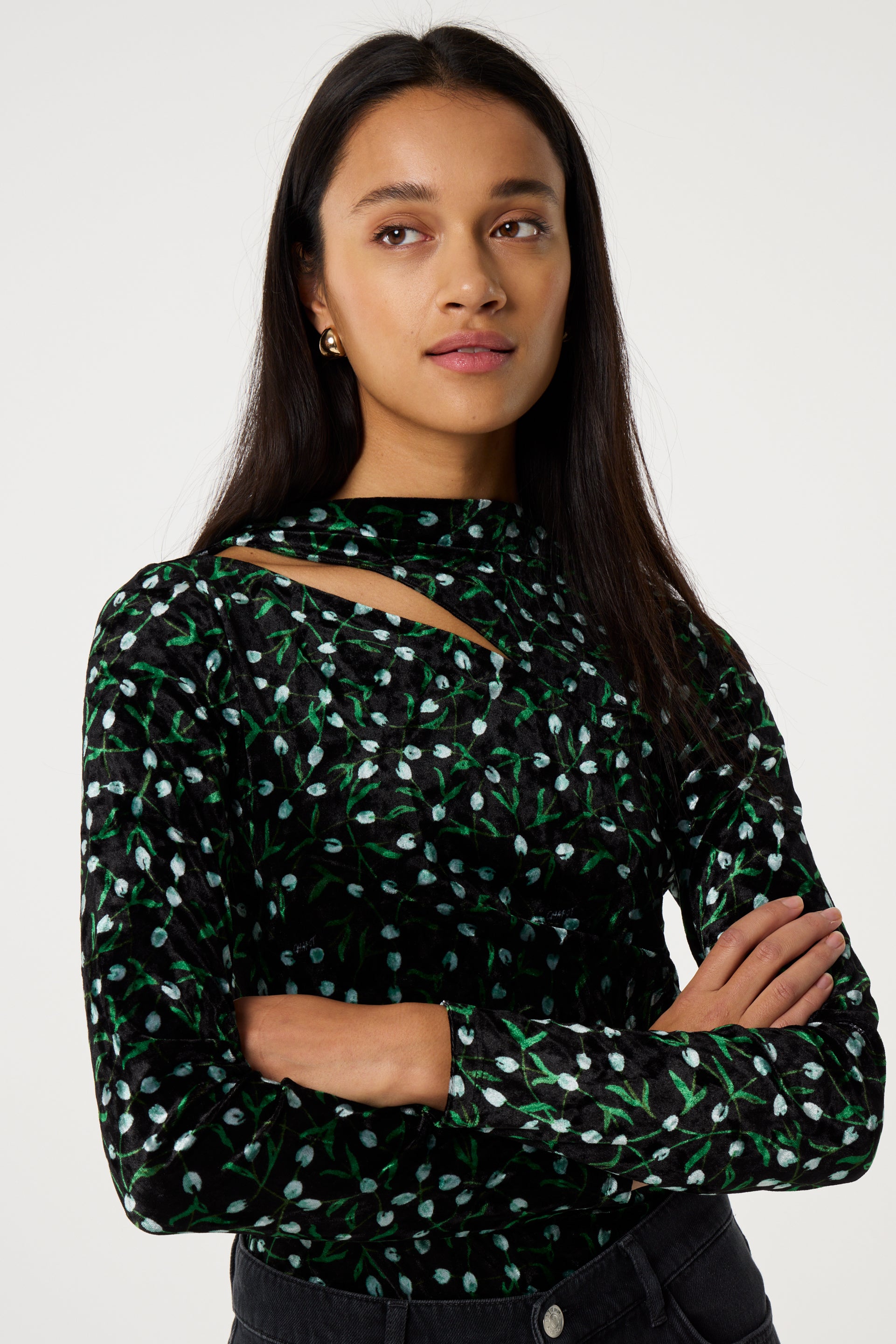 Isaab Top | Black/Winter Greens
