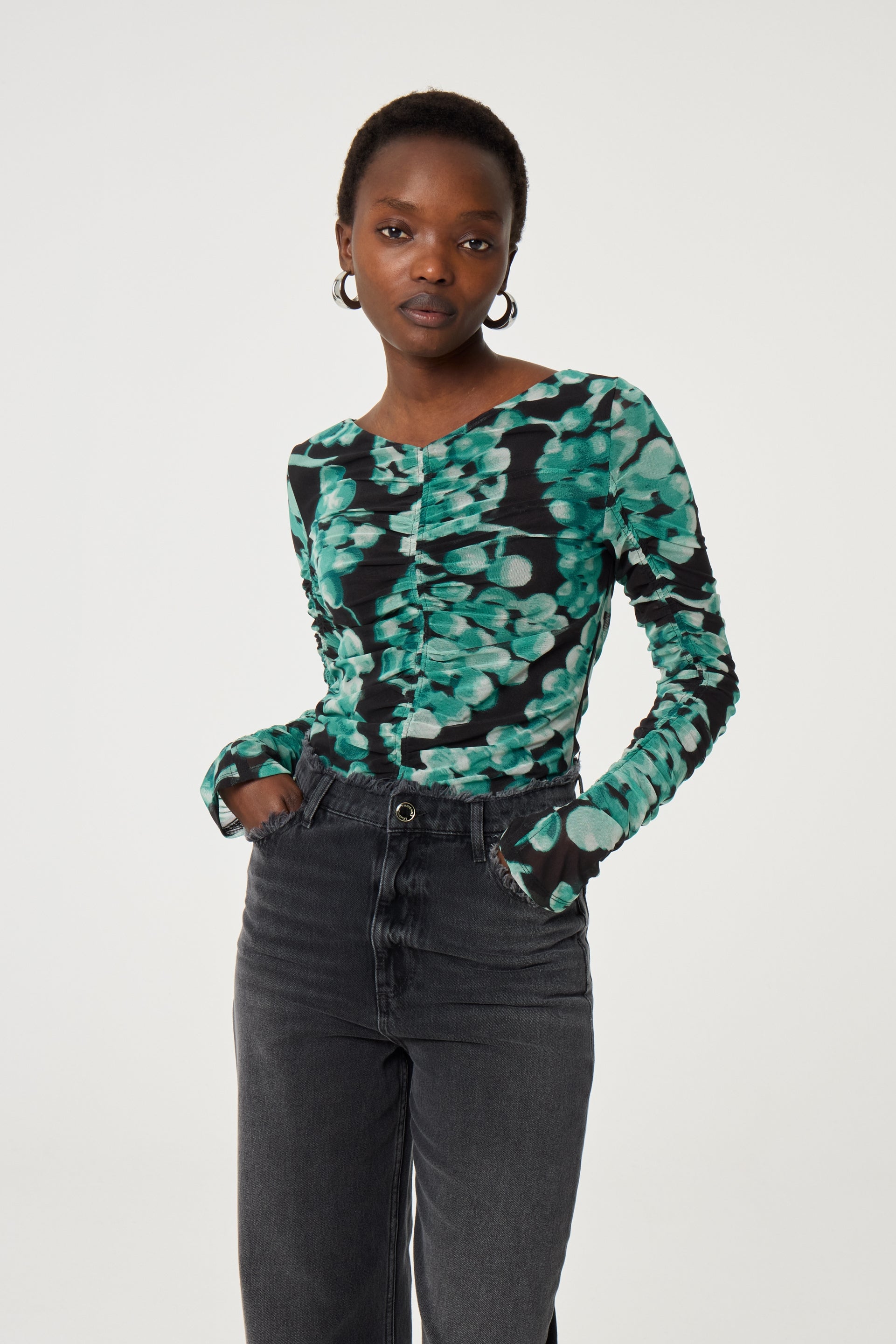 Karlis Top | Black/Mint Green