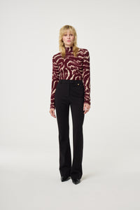 Quinty Top | Deep Burgundy/Creme