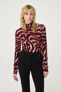 Quinty Top | Deep Burgundy/Creme