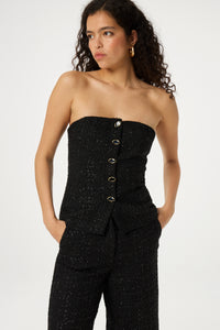 Twinnie Tweed Top | Black