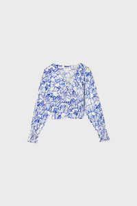 Madeleine Top | Cosy White/Cobalt