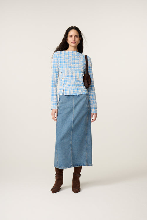 Ola Top | Riad Blue/Cosy White