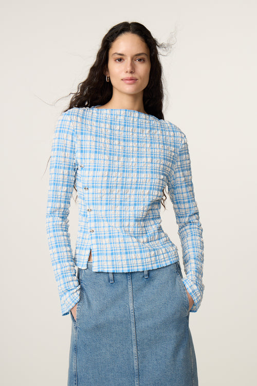 Ola Top | Riad Blue/Cosy White