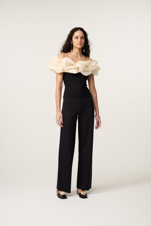 Poppie Top | Black/Cosy White