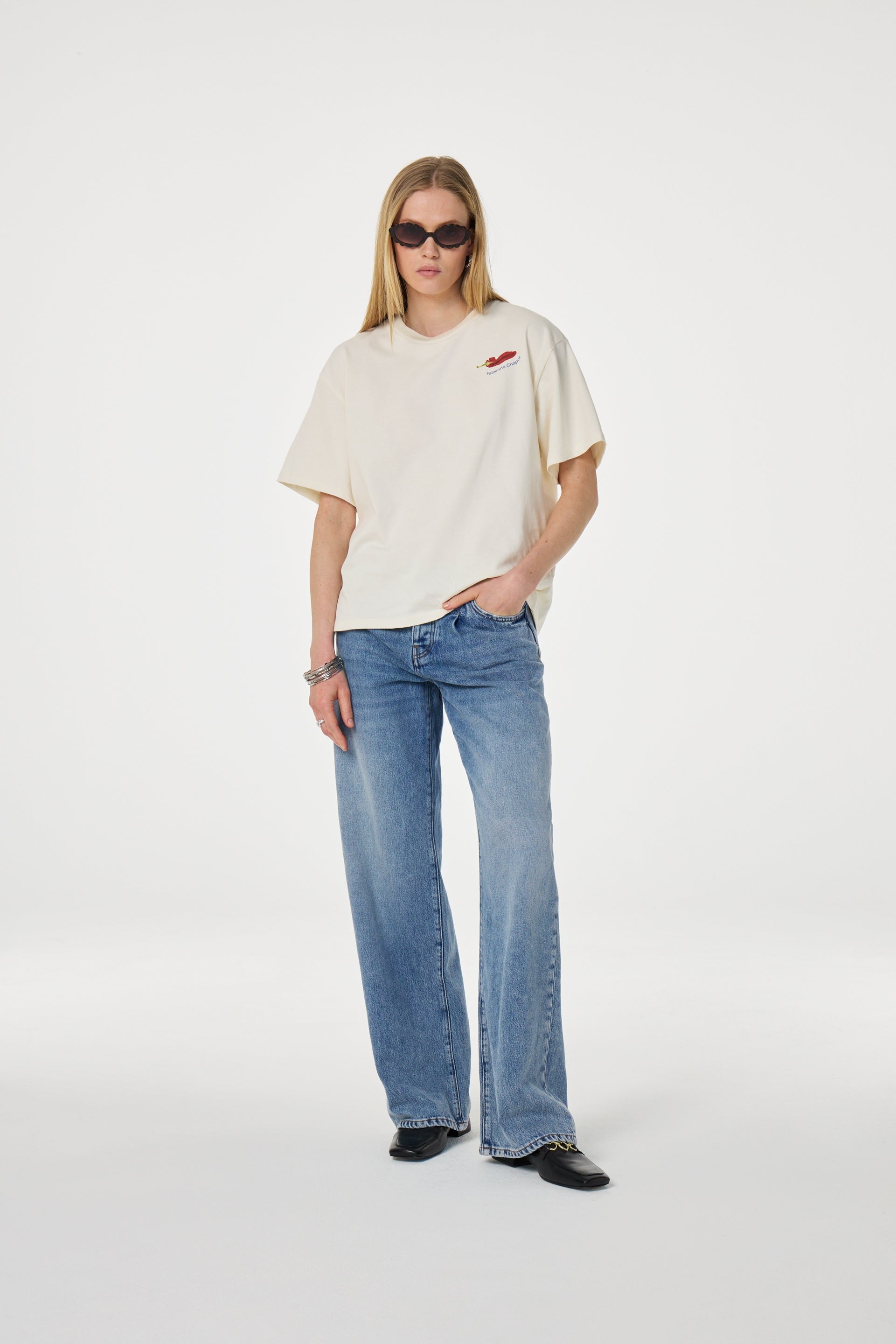 Market T-Shirt Pepper | Cosy White/Red