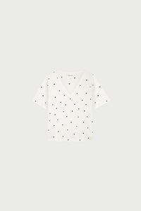 Phil V-Neck T-shirt | Cosy White/Black