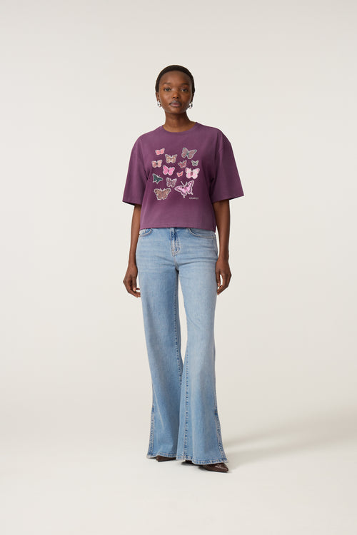 Benja Butterfly T-shirt | Brigitte Bordeaux