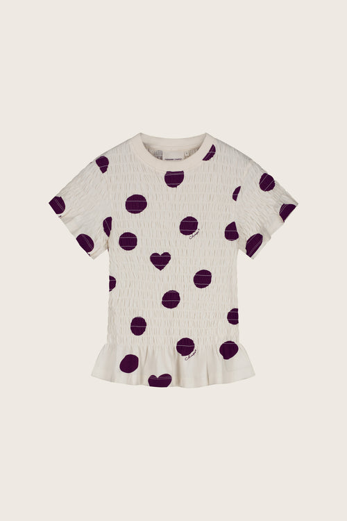 Carmen Polka T-shirt | Brown/Cosy White
