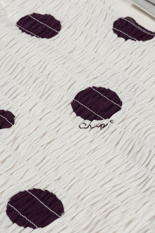 Carmen Polka T-shirt | Brown/Cosy White