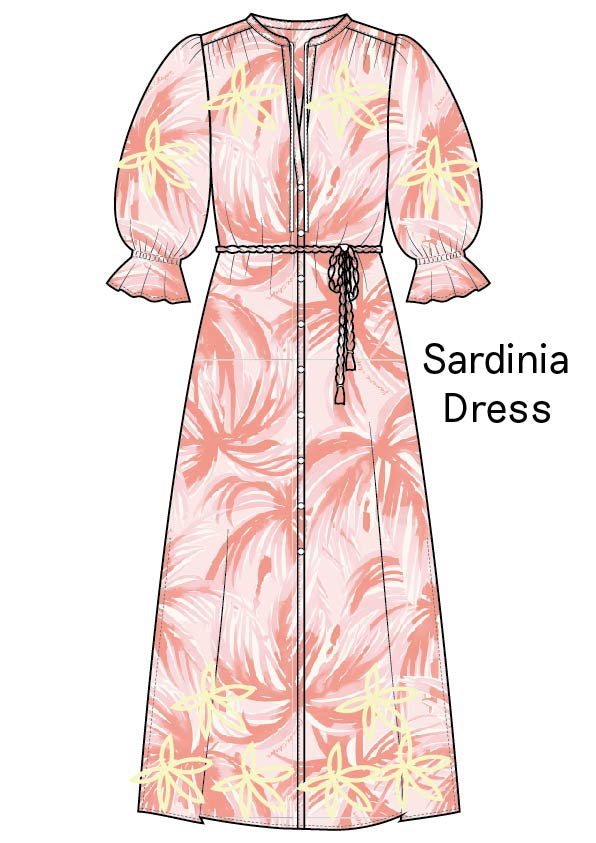 Sardinia Dress | Pink Grapefruit/Char