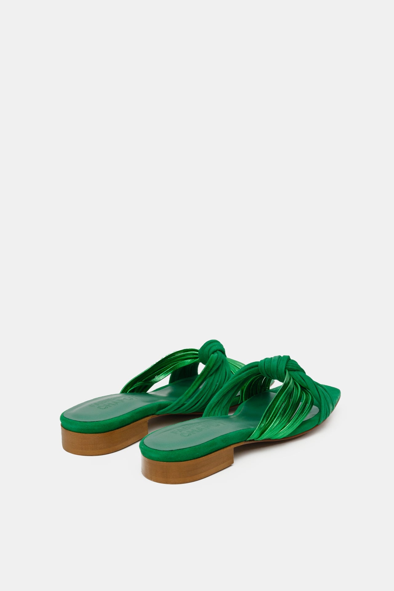 Momo Sandal | Green Metallic