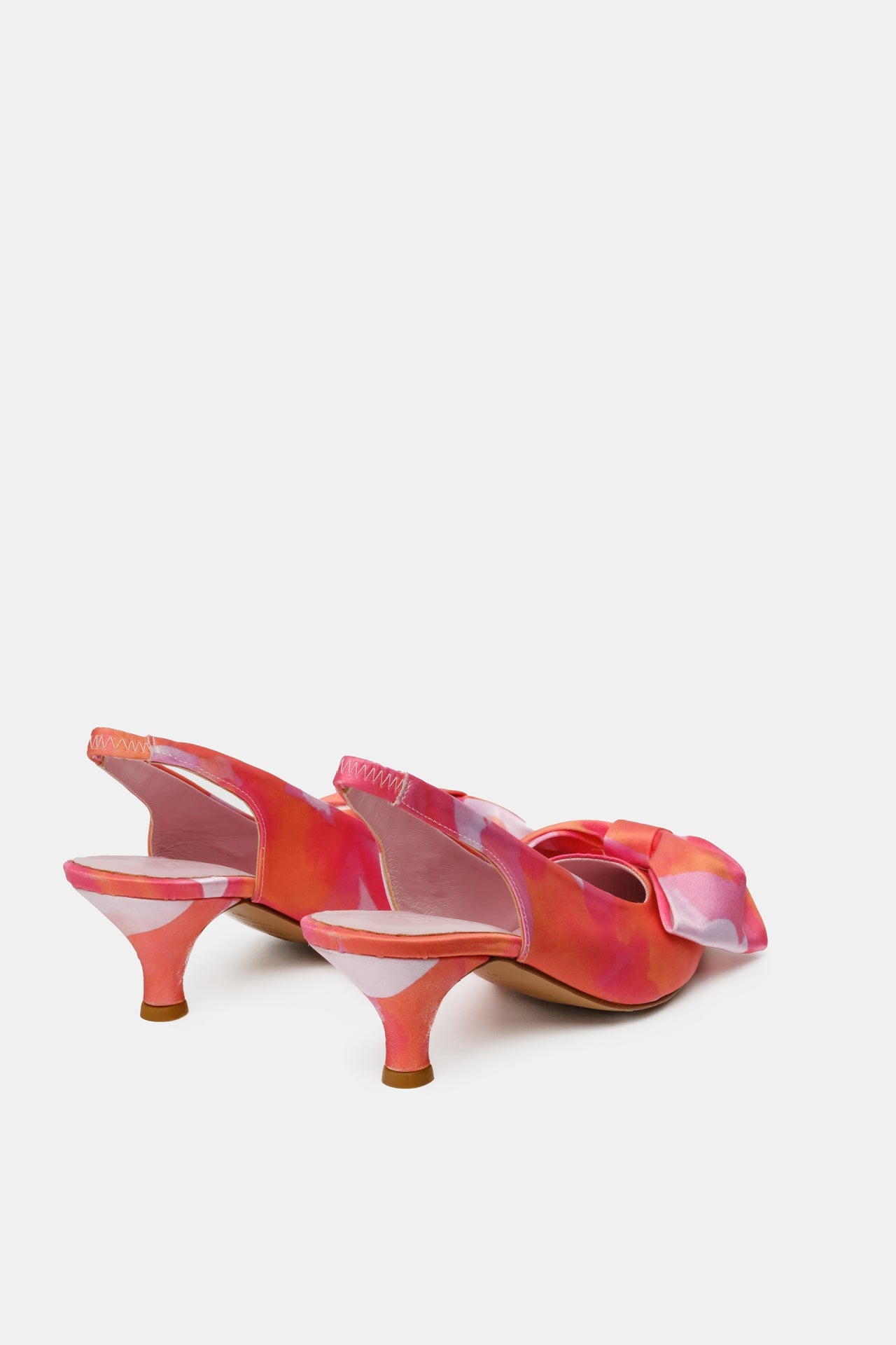 Beau Kitten Heel | Mandarin Orange/Pink