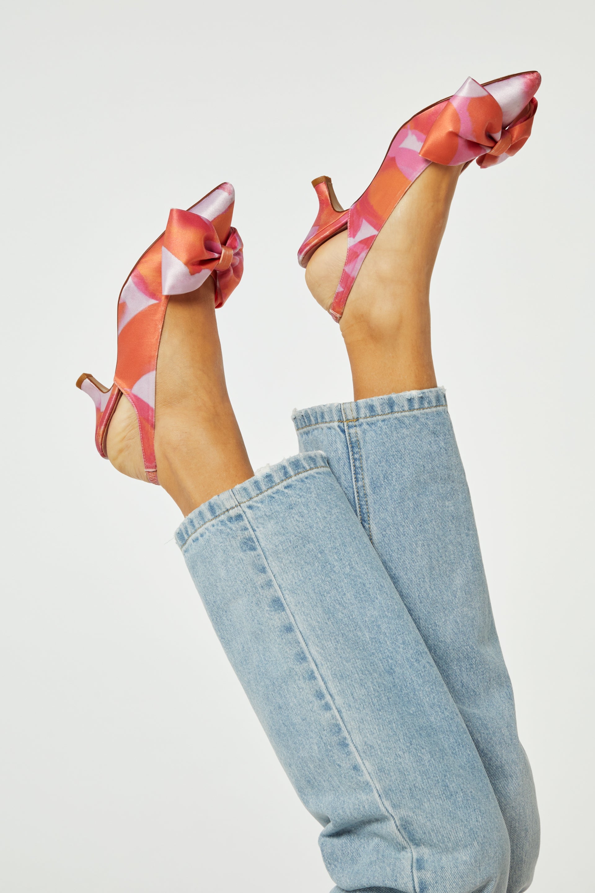 Beau Kitten Heel | Mandarin Orange/Pink