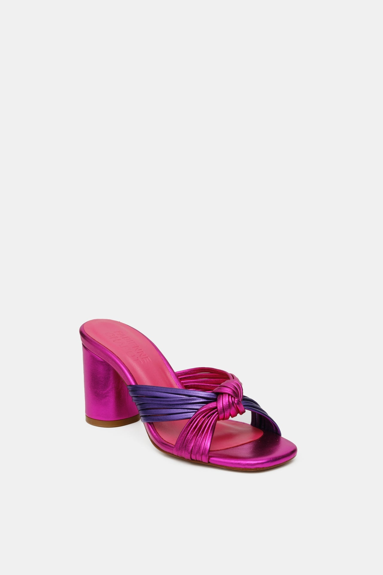 Monica Knot Mule | Pink Metallic