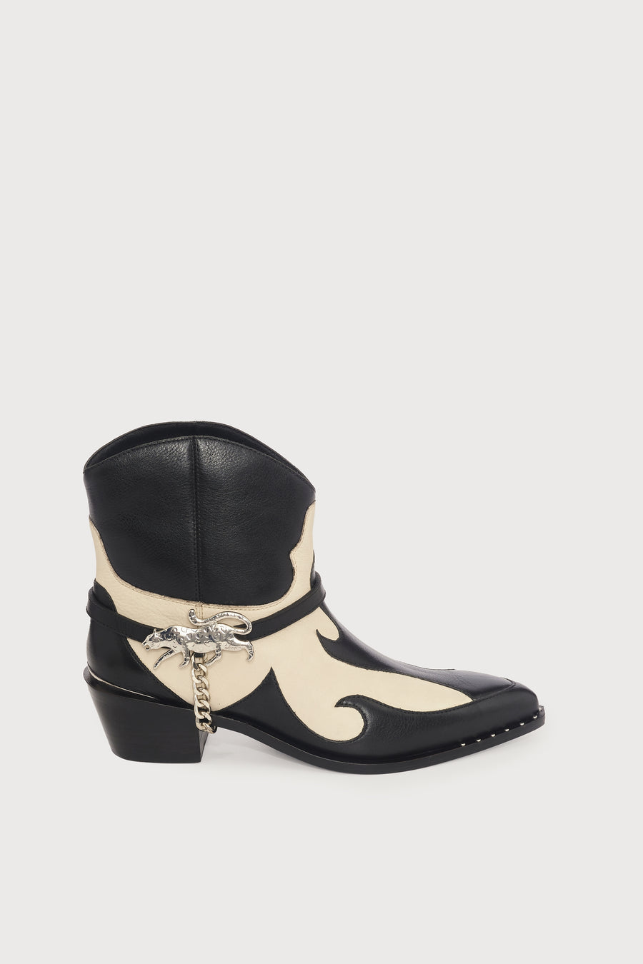 Kamali Cowboy Boots | Cosy White/Black